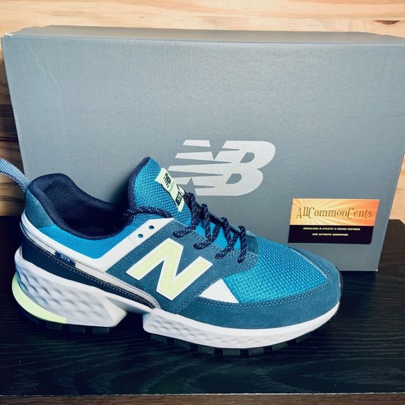 New Balance 574 Men's Running Training Shoes Size Teal Lime NEW - Picture 8 of 8
